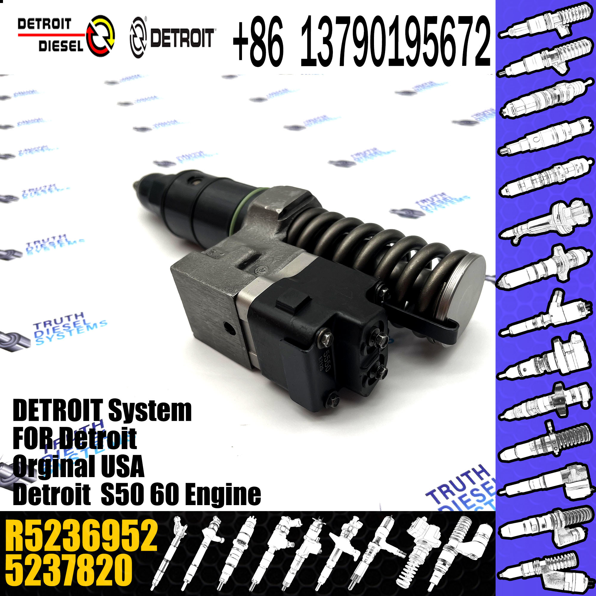 R5235695 Diesel Fuel Injector R5235915 R5236347 For DETROIT S50/S60