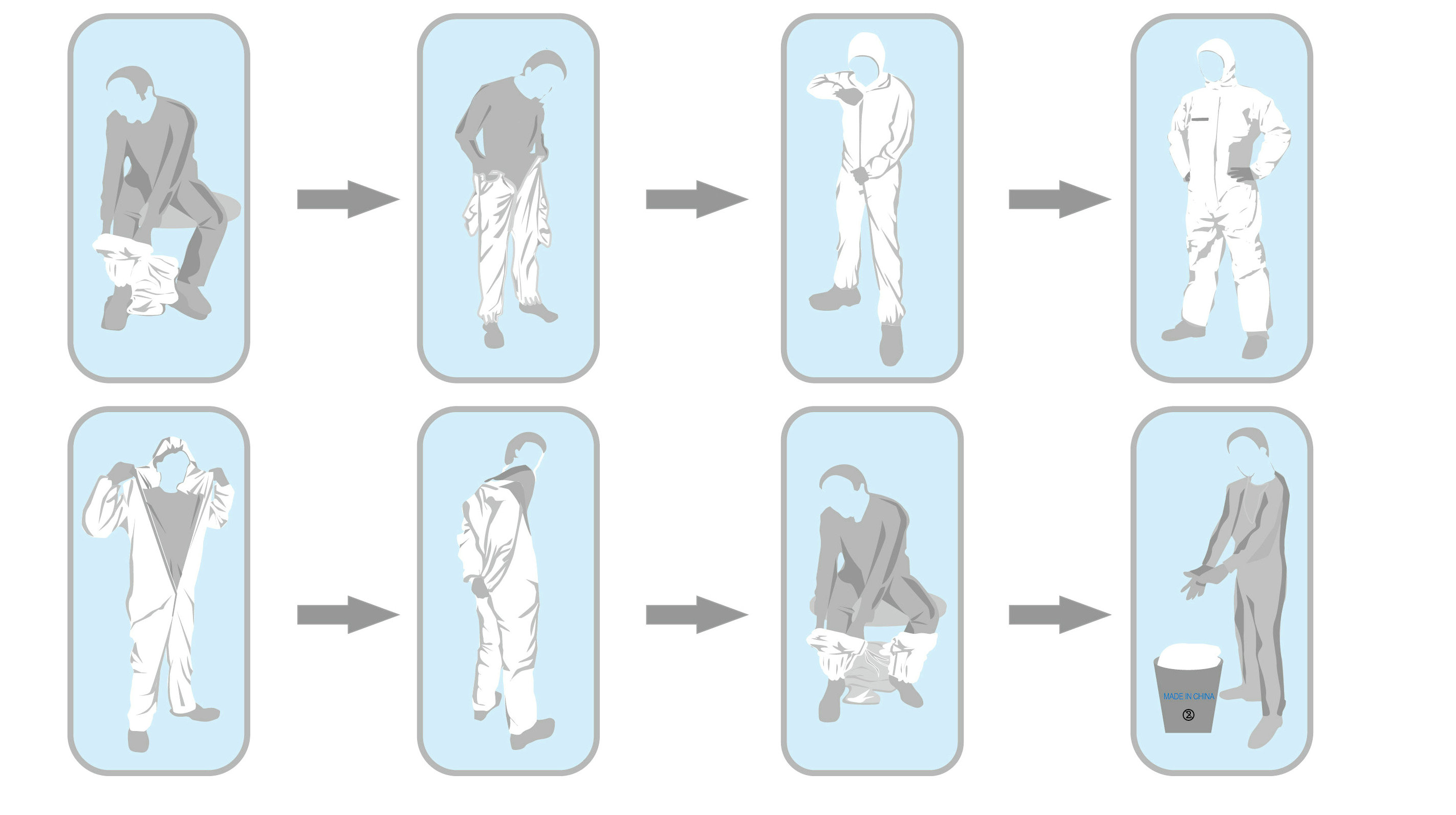 Taped Body Protection Surgical Hazmat Suit Asbestos Removal Waterproof Disposable Coverall