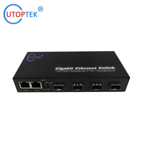 10/100/1000Mbps 3port RJ45+4port SFP/SC fiber ethernet media converter switch