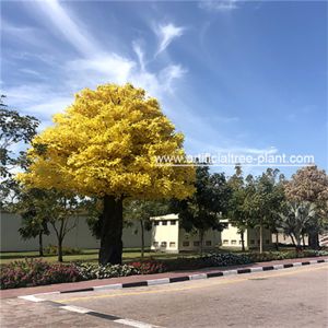 Large Fiberglass Artificial Ginkgo Tree High Temperature Resistance