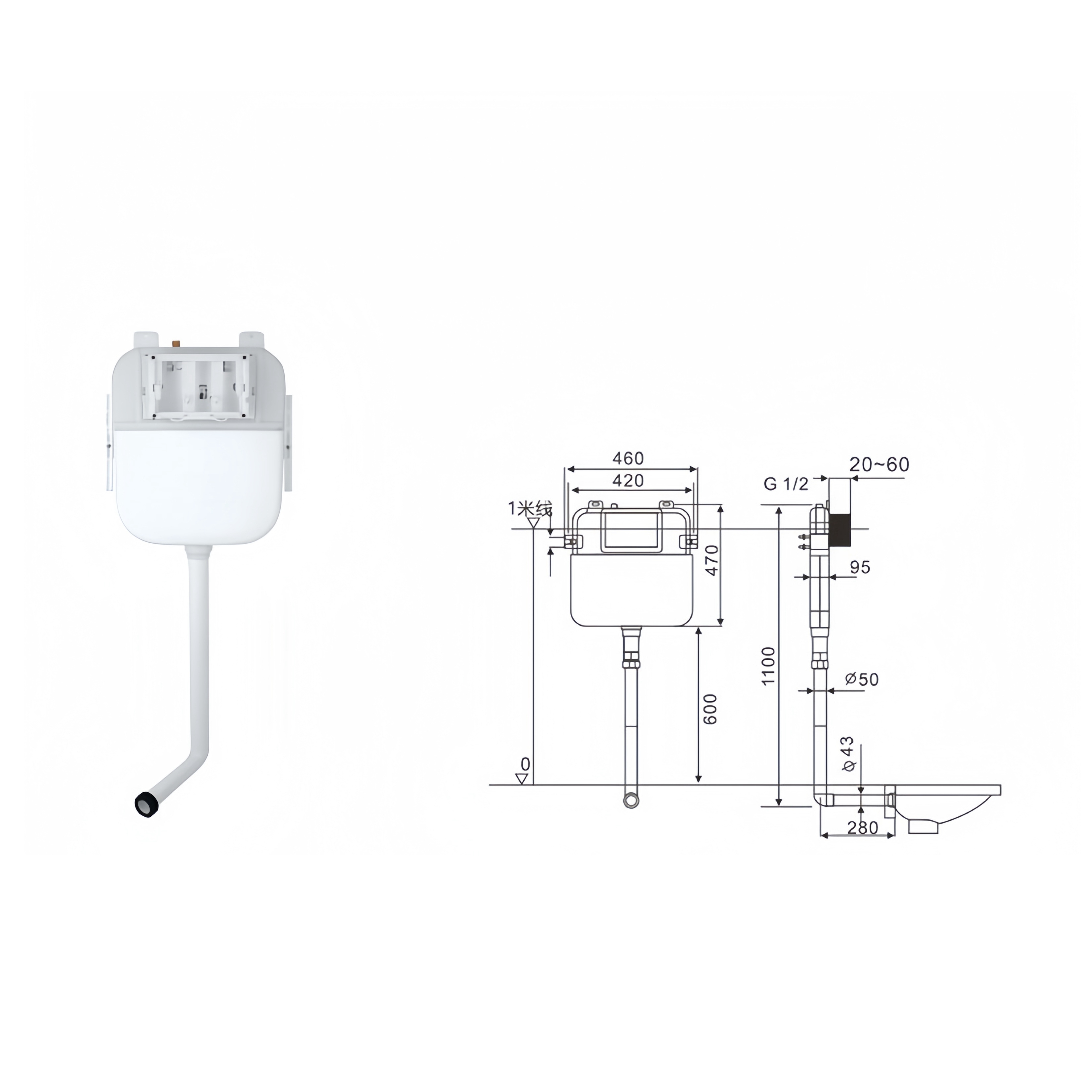 Concealed Cistern Dual-Flush Sanitary Ware Wall-Hung Toilet for Floor Mounted Installation