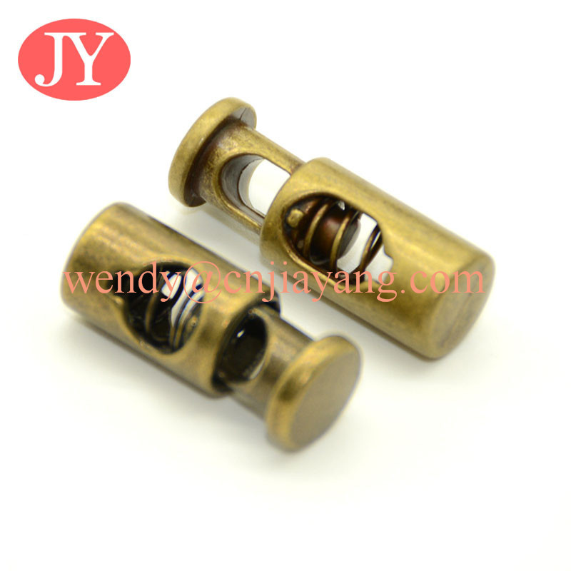 jiayang Supply different shaped metal rope cord lock rope end stopper rope toggle