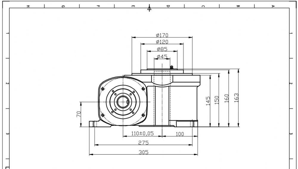 110DA Series High Precision Cam Indexer Dividing Head Type 42KG Load Capacity