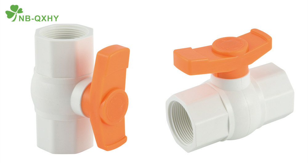 All Types Available Plastic Fixed Manual PVC Octagonal Ball Valve with Yellow Handle