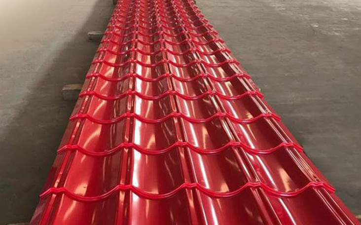 Regular Polyester PPGI REDColor Metal Roof Cladding Colored Corrugated Metal Bamboo Joint Tiles Glazed Tiles