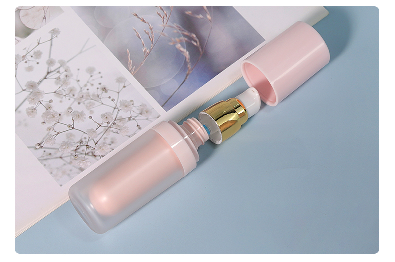 30g 50g Cream Double Walled Cosmetic Jar and Pink Lotion Spray Bottle Set Luxury Acrylic Packaging with Screen Printing