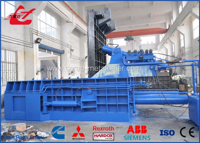 22kW Scrap Metal Recycling Equipment , 160ton Drum Bucket Press Baler Machine