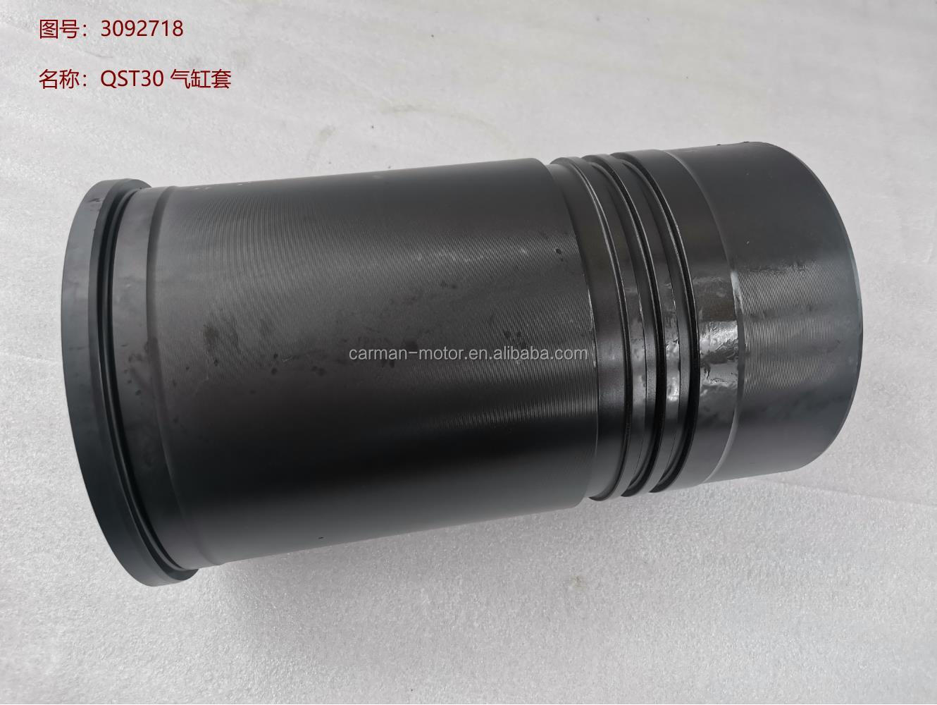 Black Cummins QST30 Engine Cylinder Liner Cylinder Sleeve OE NO. 3092718 4309331 3092567 for Construction Machinery Parts