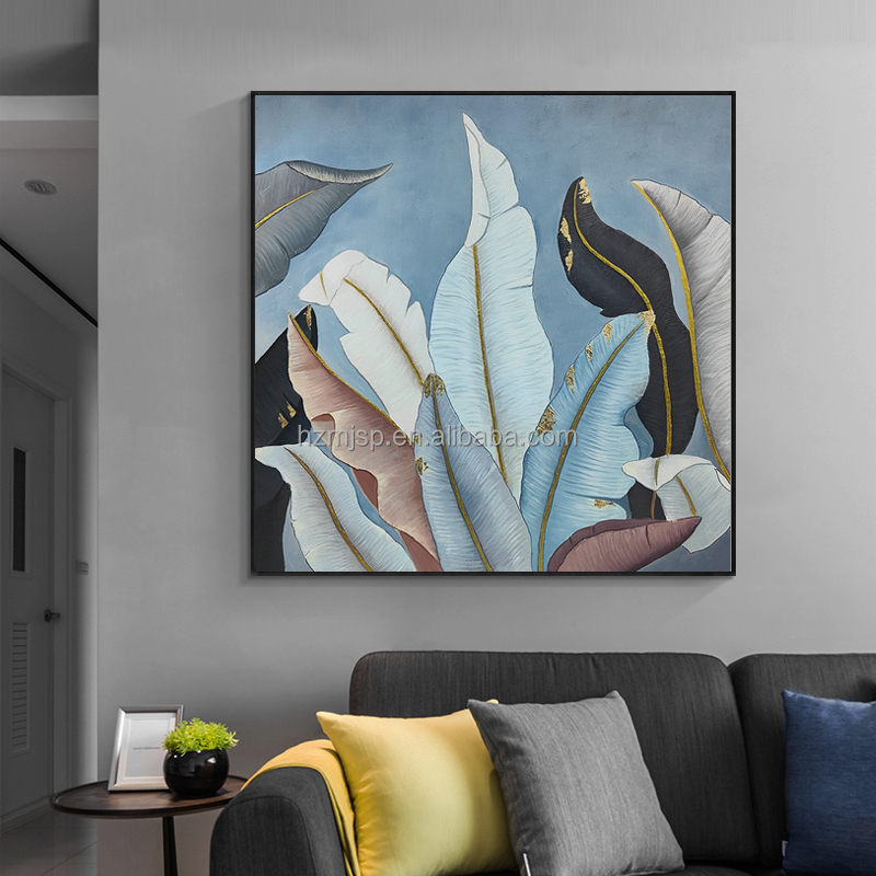NO Original Customized Flower Colorful Hand Painted Canvas Oil Painting for Modern Home Decor 6 Color Print Method