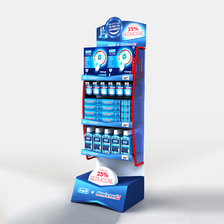 Oral Care Products Cosmetic Display Stand Free Standing Metal Wire Display Stands