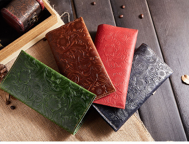 Daily Life Wallet Length Long Women Leather Wallet With Clear PVC Windows And Material