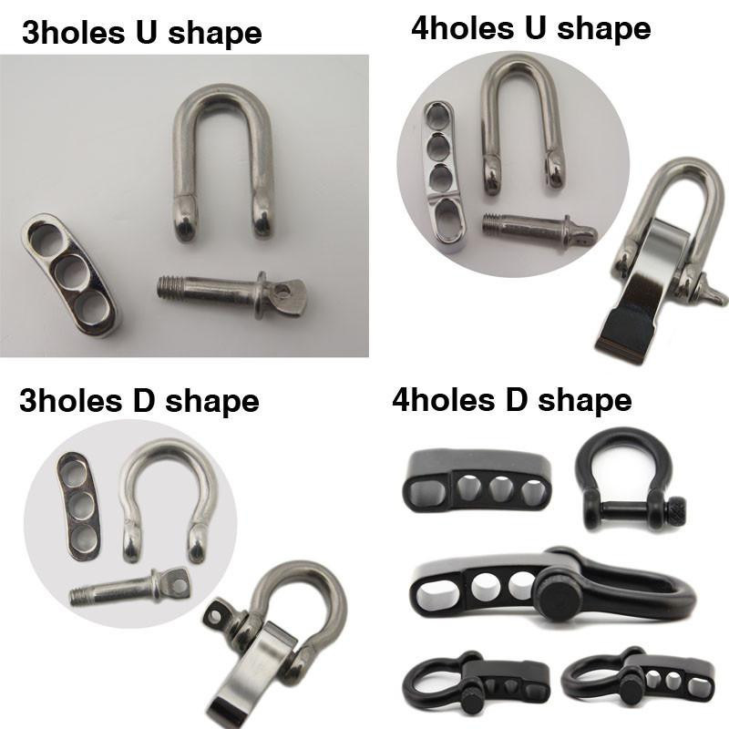 Adjustable Stainless Steel U Shackle for Paracord Bracelet