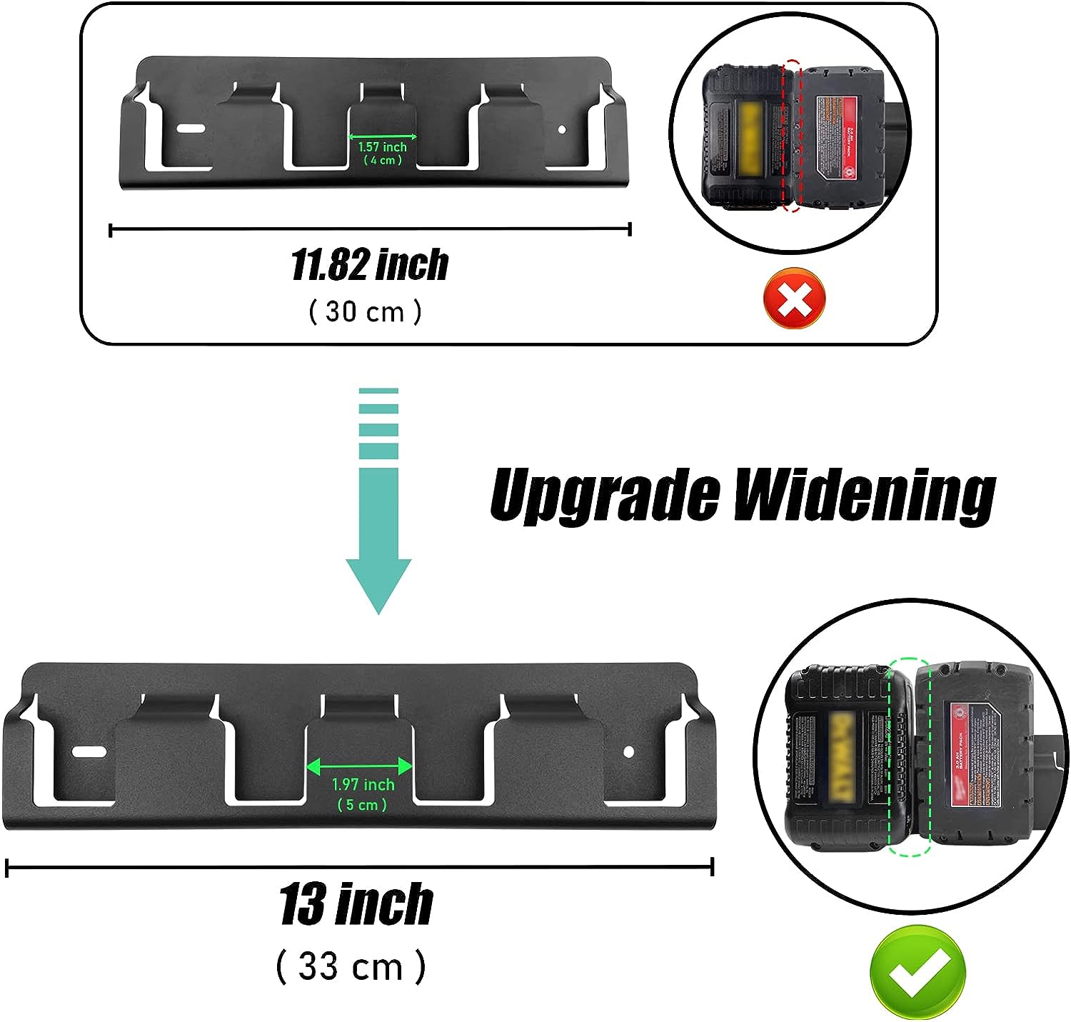 M18 Tool Battery Storage Rack Bracket with Universal Fit and Solid Steel Construction