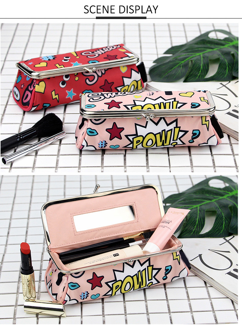 Professional Custom Red Cartoon Portable Cute Cosmetic Make Up Travel Bag