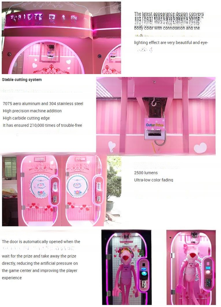 Dreamland coin operated doll games pink date prize machine toys vending machine for shopping mall