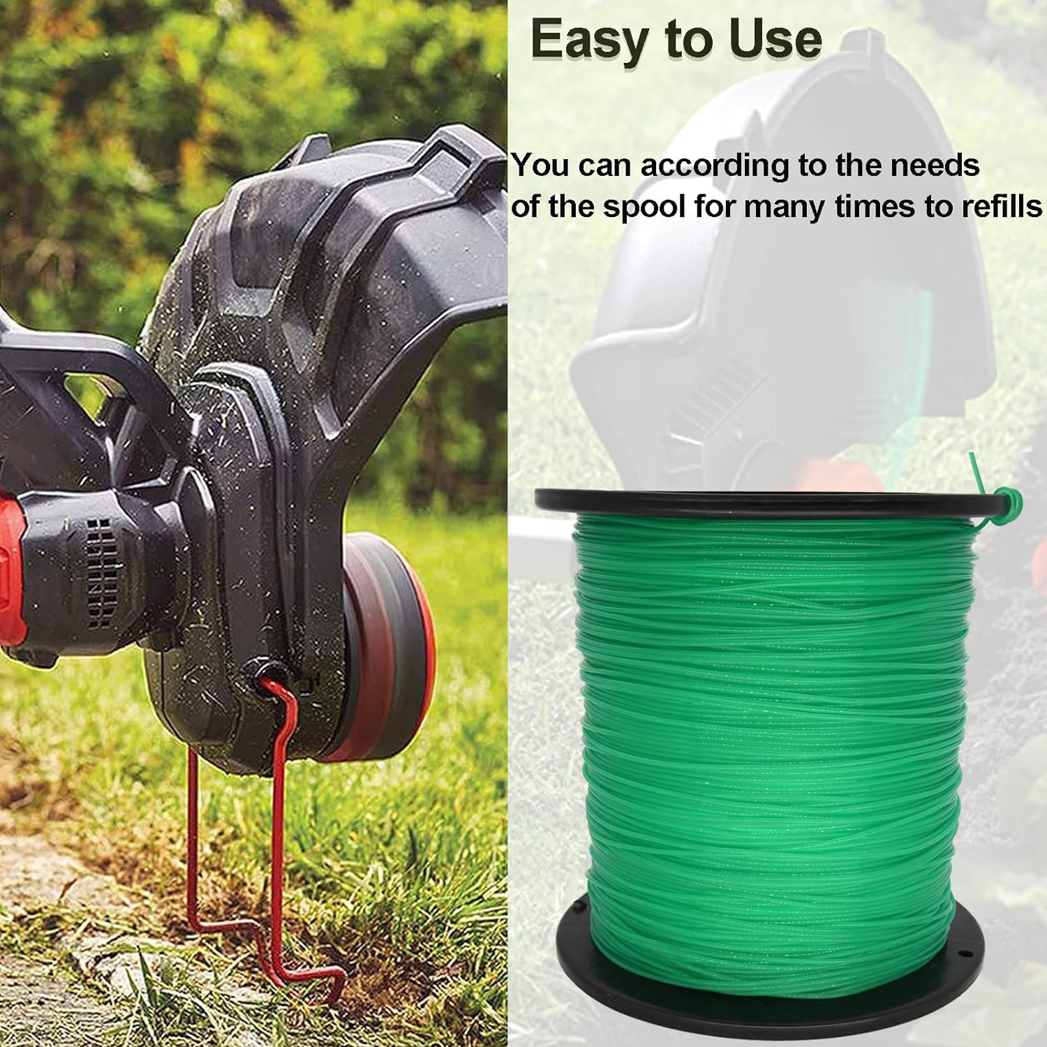 Trimmer line Round Weeder Cord 0.080 "x 200 ft -5 lb Commercial Grade Round Cord Trimmer Line