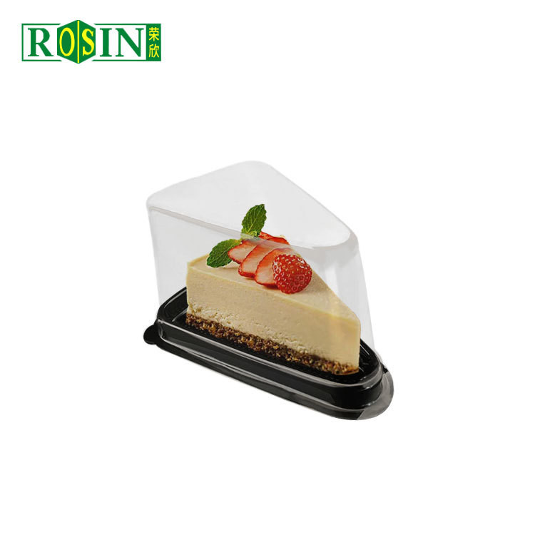 Triangle Transparent Plastic Bakery Packaging Disposable Cheesecake Slice Containers