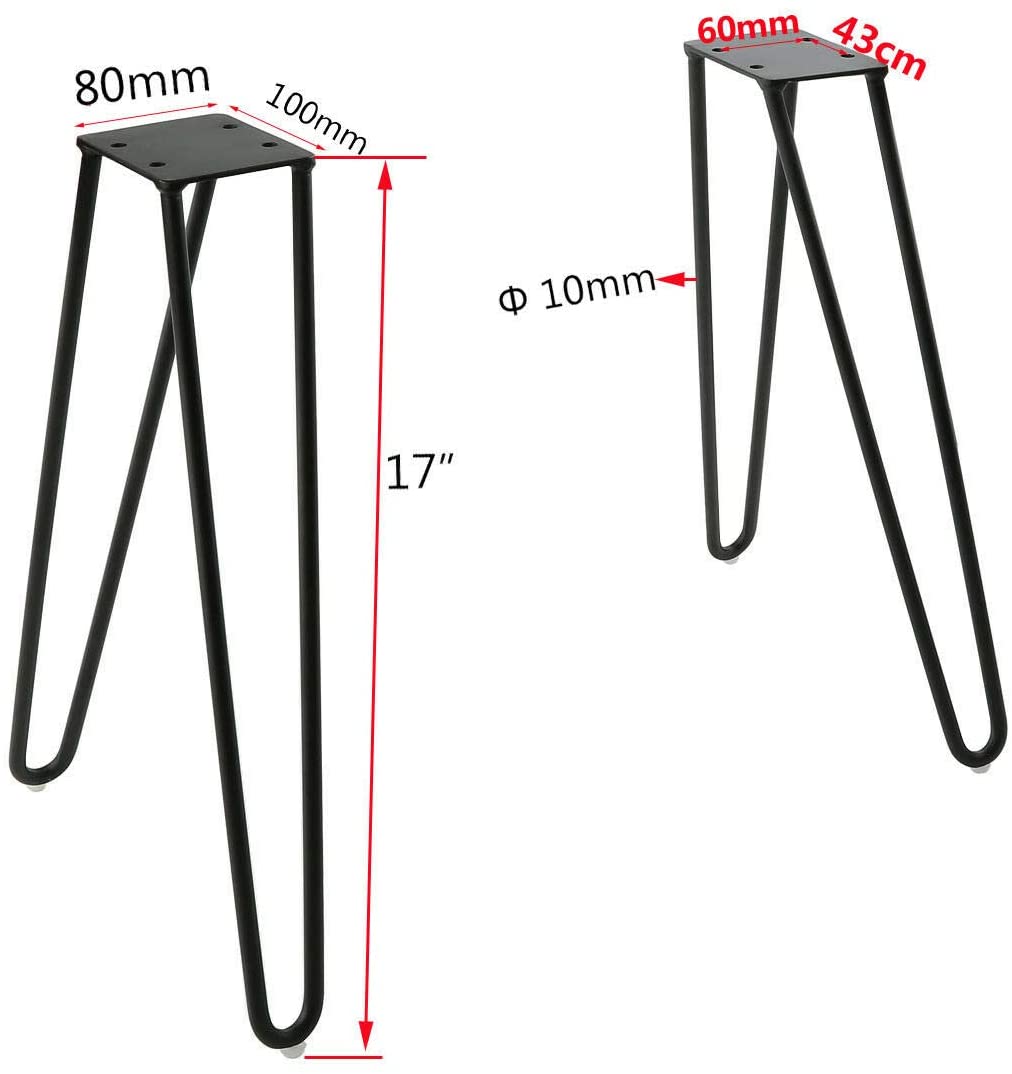 Contemporary Hairpin Table Legs Made of Solid Iron Bar for Modern Furniture Support