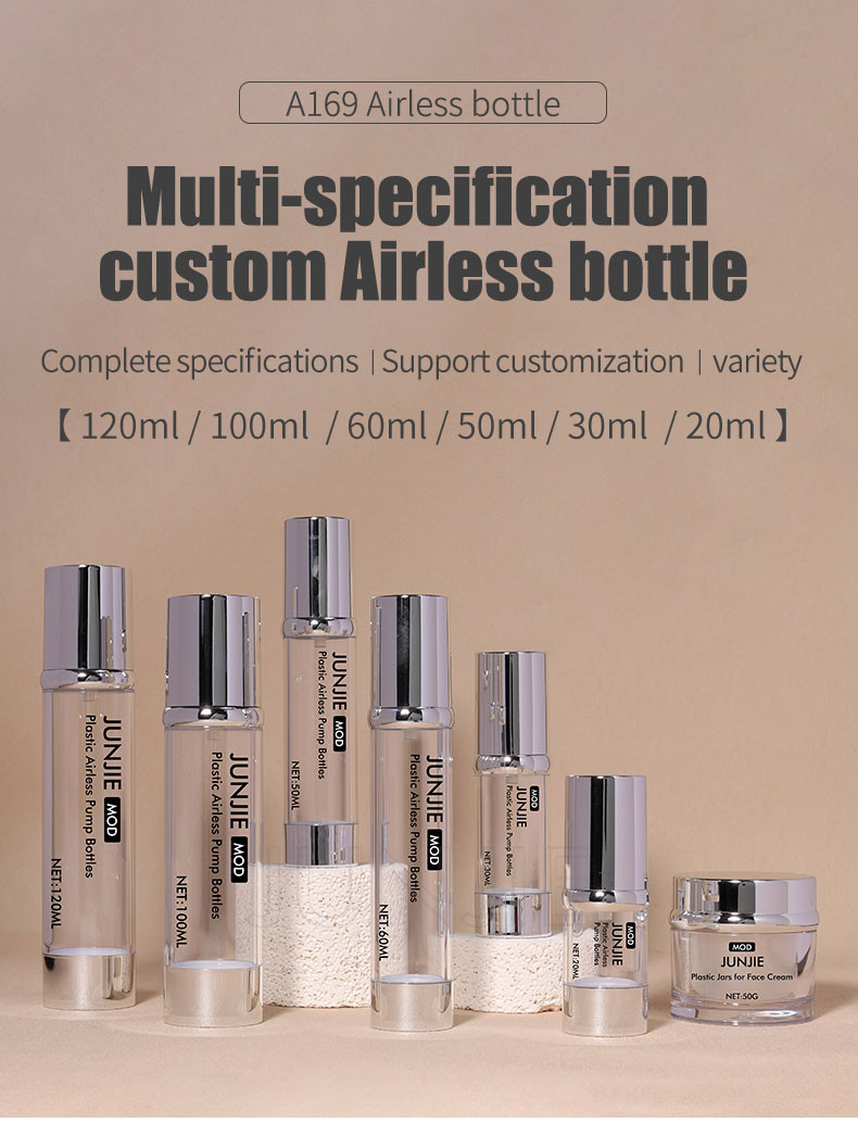 Round Shape Airless Cosmetic Pump Bottle 20ml 30ml 50ml 100ml Plastic Luxury Lotion Bottle