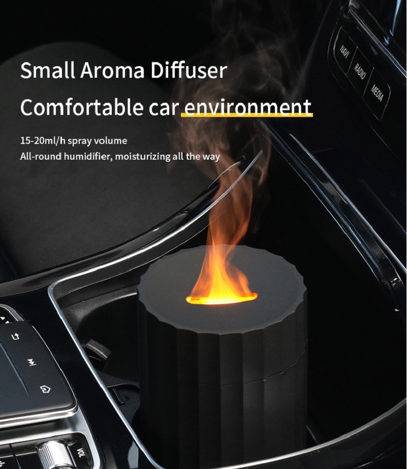 Enhance Your Car and Home Atmosphere with Portable the 7 Colors 100ml Simulation Flame Car Diffuser Humidifier for Dropshipping