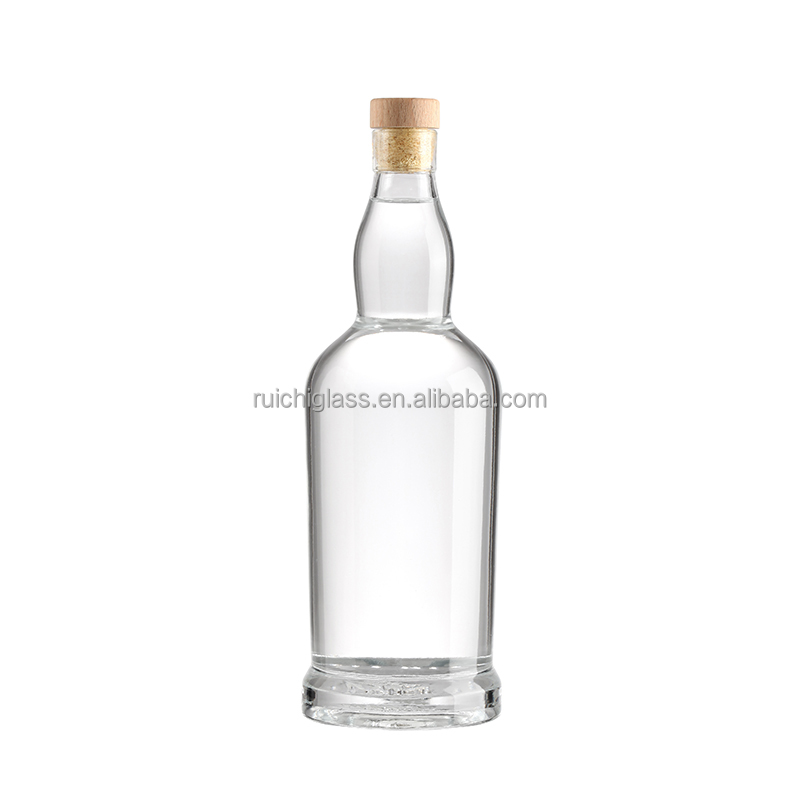 Whiskey Glass Bottle 700ml 1000ml Square Glass Bottles with Aluminum Plastic PP Collar