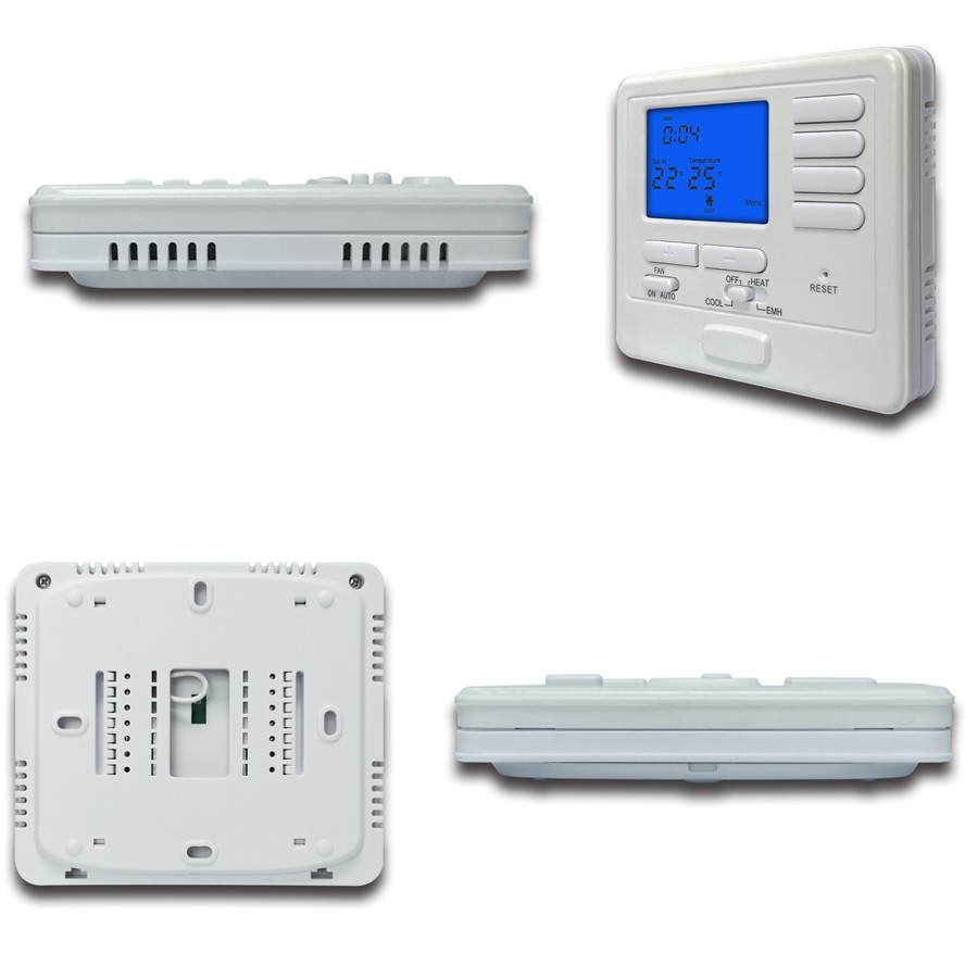 Electronic Heating Multi Stage Indoor White Color Thermostat For AC 24V