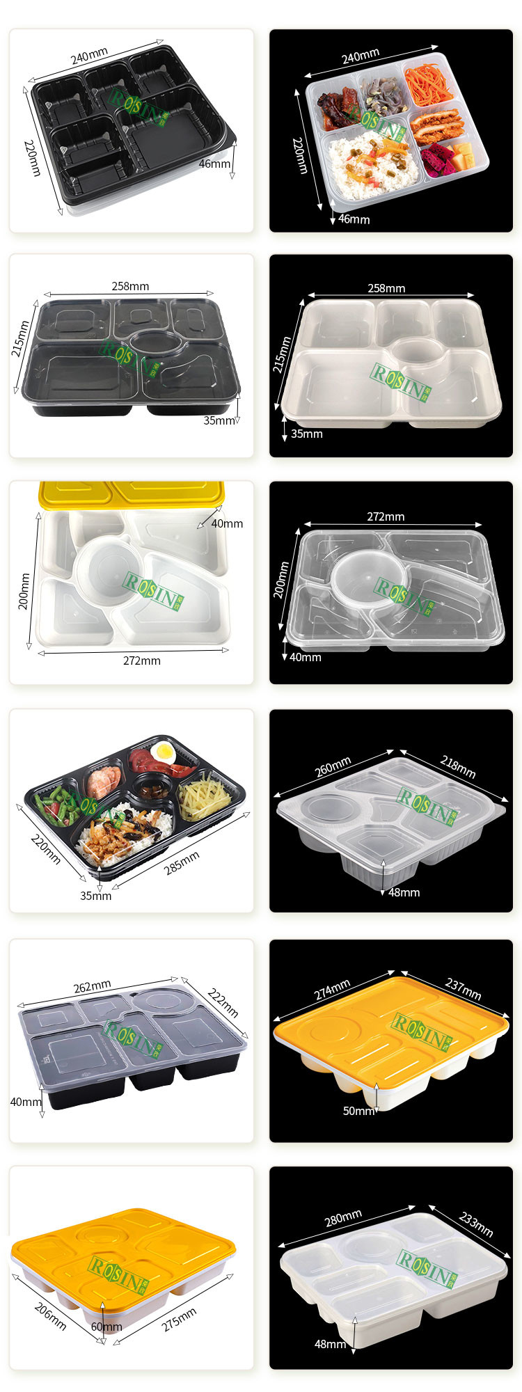 Microwave Safe Leakproof Takeaway Food Container Custom Food Prep Containers