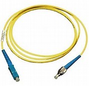 Singlemode Fiber Optic Patch Cord ST to SC 9 / 125 μm Simplex in Yellow PVC