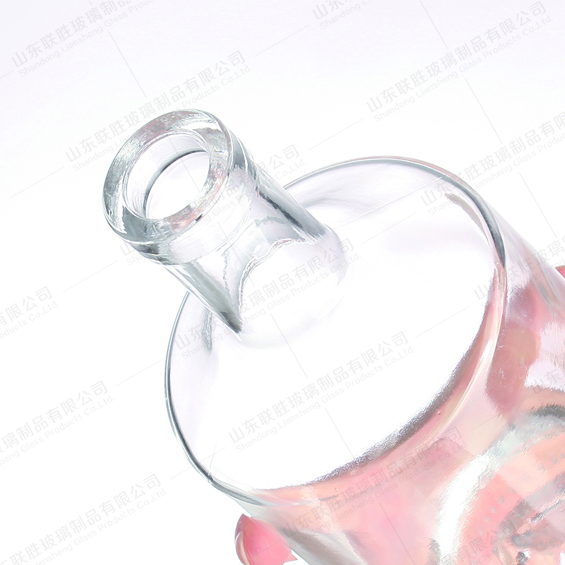 Collar Material Glass Bottle 500ml 750ml 100ml Clear with Thick Fire Mountain Bottom