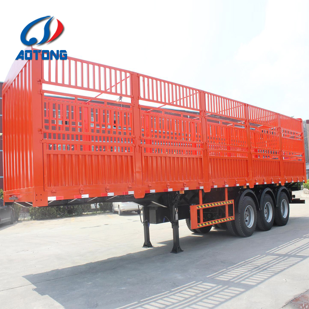 Double Deck 3-axle Steel Animal Transport Storehouse Bars Semi Trailer Superior Design
