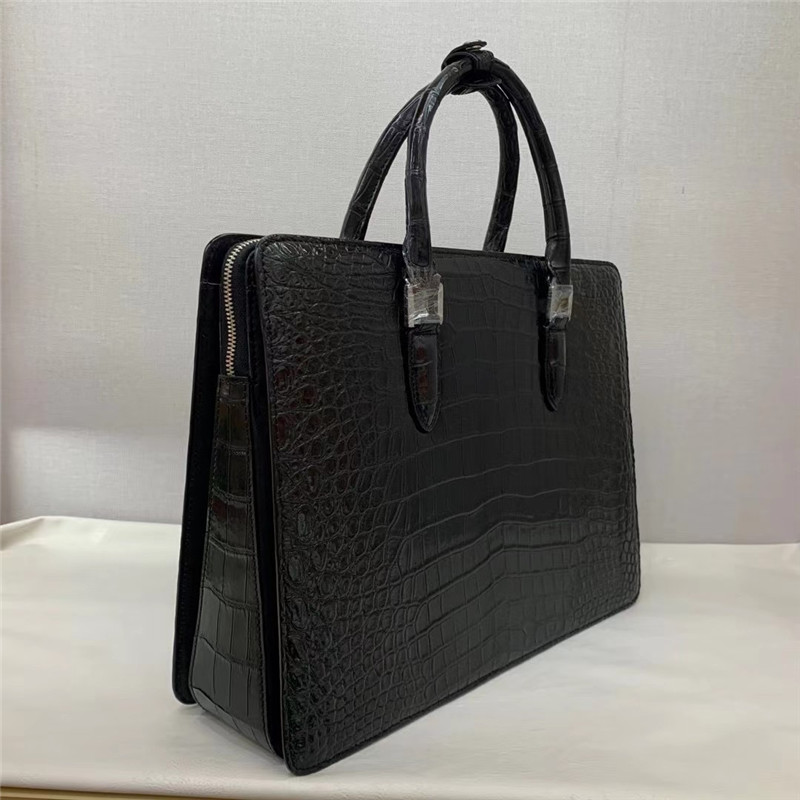 Authentic Crocodile Belly Skin Businessmen Briefcase Large Coded Working Purse Genuine Real Alligator Leather Male Purse
