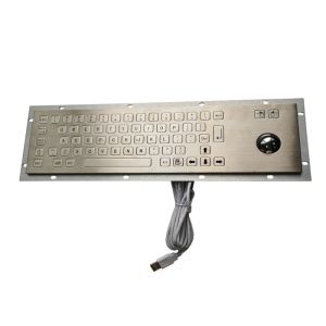 2.0 USB Compact Industrial Keyboard With Trackball Flat Keys 392 X 110mm Size