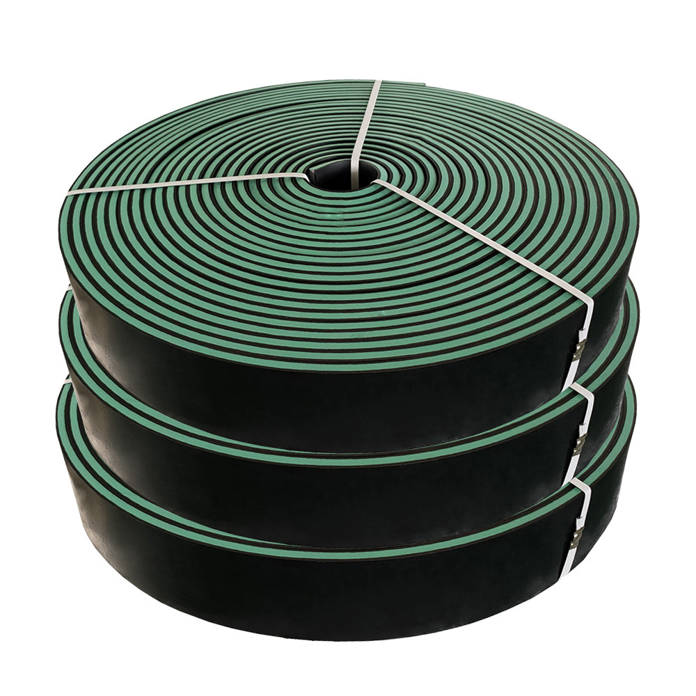 Green Sandwich Rubber Skirting Board Two Side Black Coated Abrasion Resistant