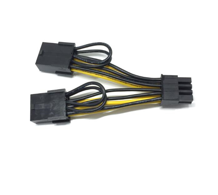 PCI-E 8p female to Dual 8p (6+2P)male Power Adapter Cable Graphics card power cord tesla 8p female to 2x 8p power cables