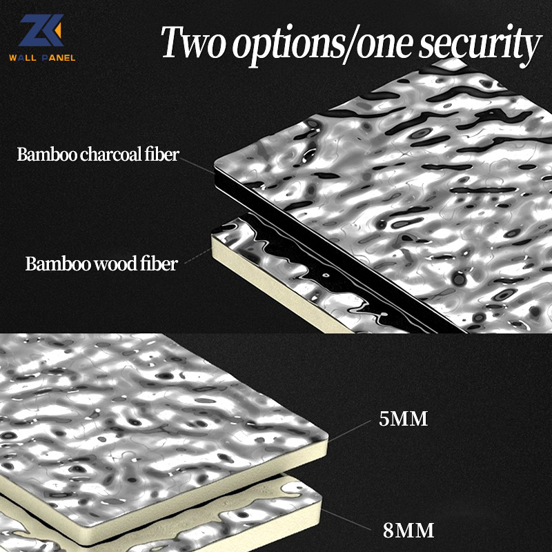 Smooth Bamboo Charcoal Wall Board Water Ripple Panel 1220*2440mm