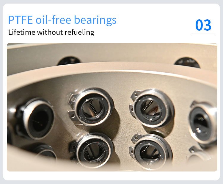 PTFE oil-free bearings Lifetime without refueling
