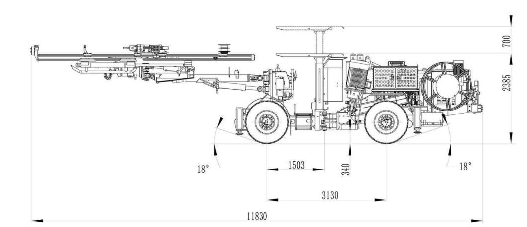 Underground Hydraulic Rock Drill Tunnel Drilling Rig Mining Drilling Rig 2 Booms Drilling Jumbo