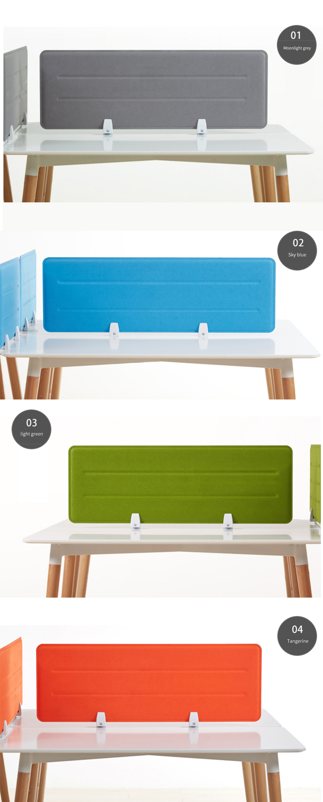 Polyester Fiber Felt Desk Dividers 20mm Thickness With Modern Design