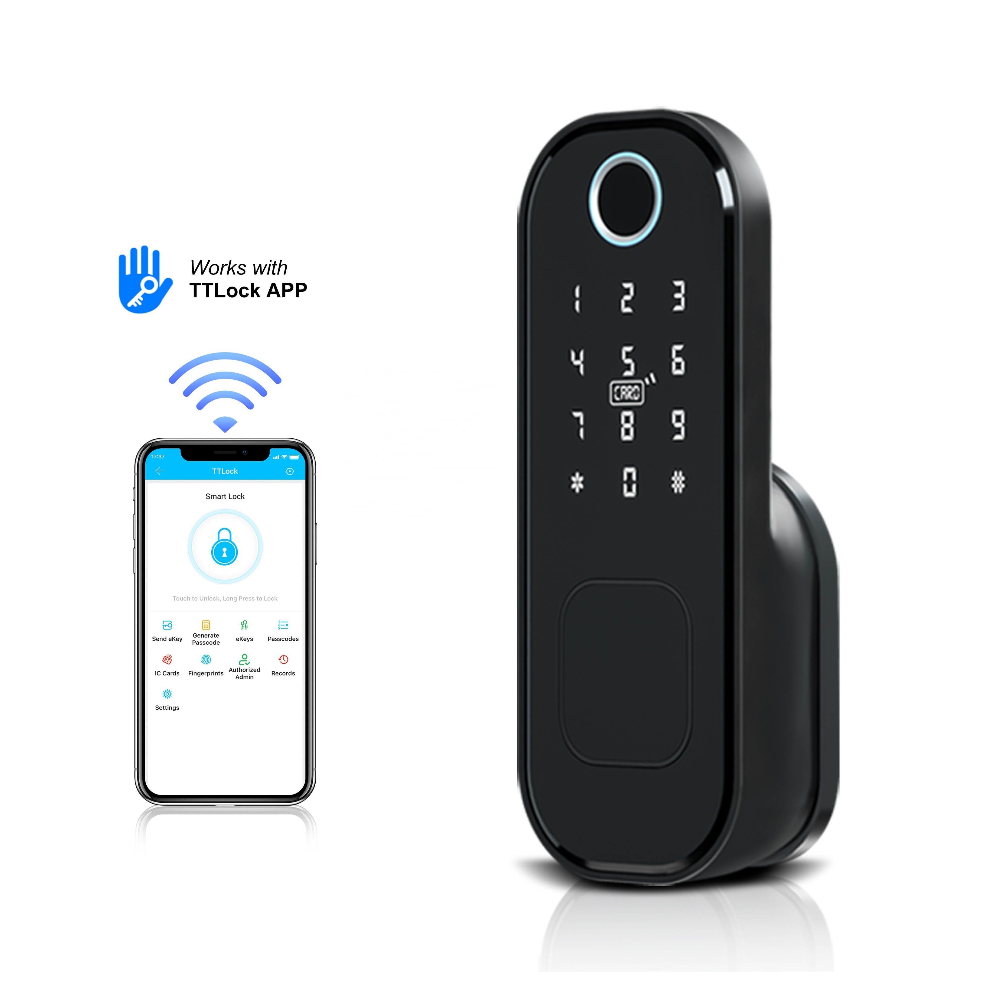 Keyless WiFi Home Electric Keypad Deadbolt 12V Rim Door Locks