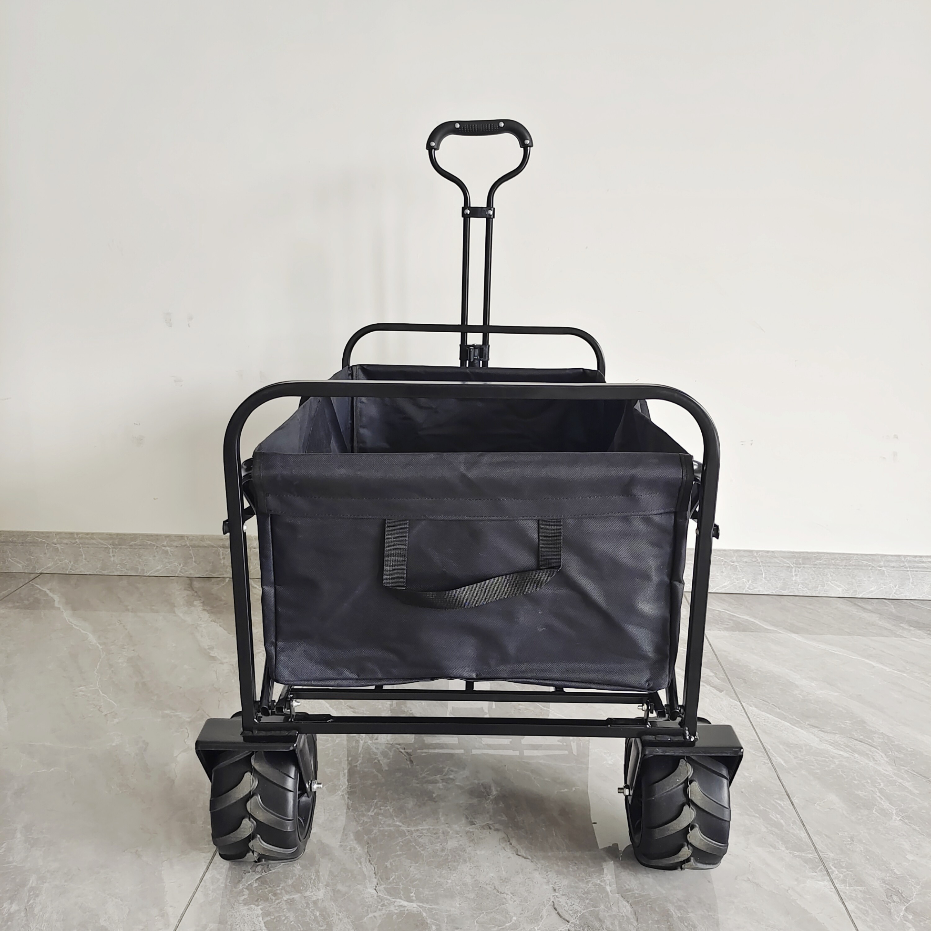 Outdoor Camping Collapsible Wagon Cart Four Wide Wheels Steel Body Structure