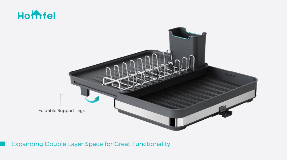 Stainless Steel Kitchen Dish Drainer With Detachable Design
