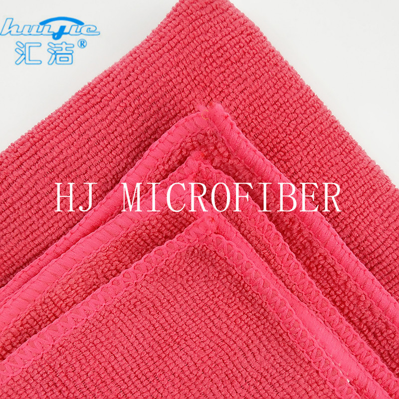 HUIJIE Supplier MIcrofiber Hand Towel Red color Microfiber Cleaning Cloth FOR Home use