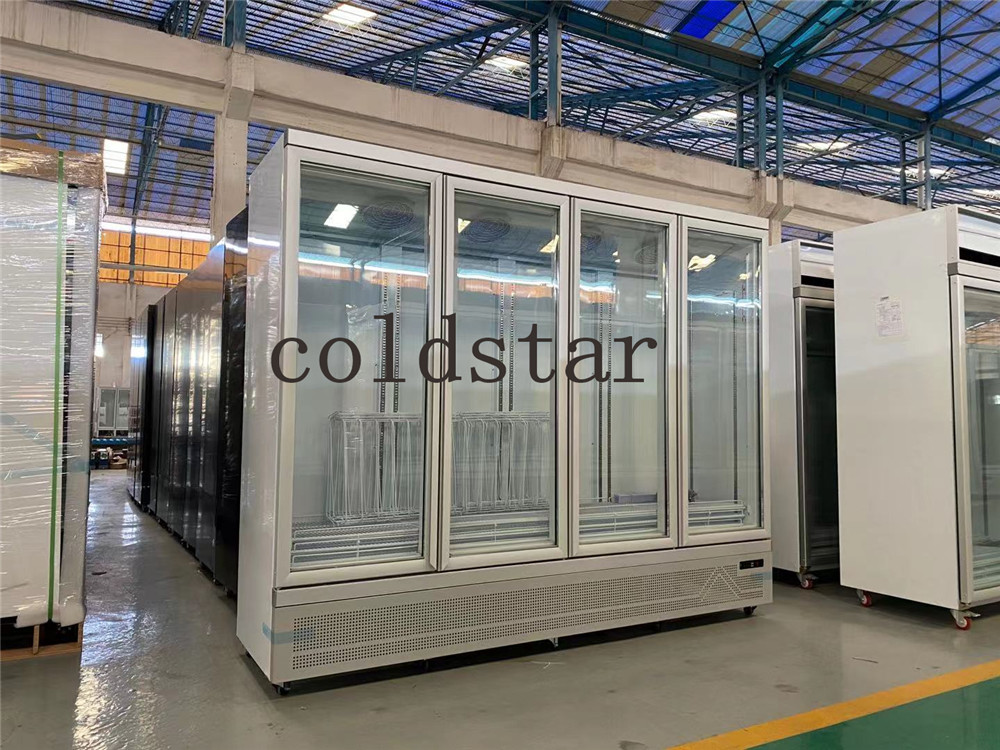 Commercial Refrigerated Beverage Coolers Glass Door Refrigerator Showcase