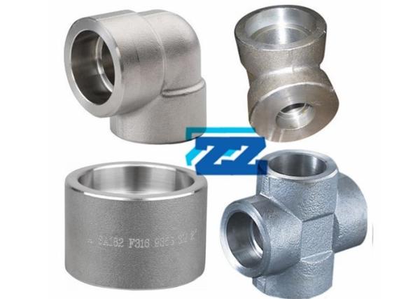 Stainless Steel Socket Weld Pipe Fittings 1 / 8 - 4 Inch Size 9000LB Pressure