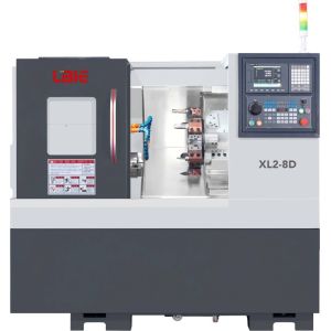 Slant Bed CNC Turret Lathe With C Axis Live Tooling Collet Chuck