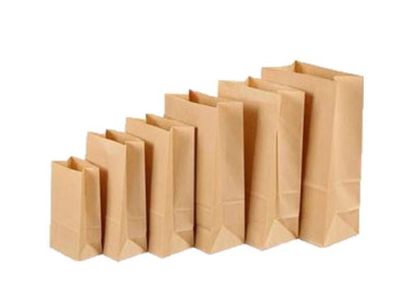 Eco Friendly Brown Kraft Paper Bag 60g-120g/M2 Block Shape Bottom Strong Load