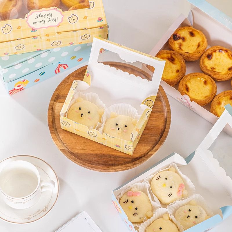 Professional Egg Tart Box Cake Packaging Boxes with Matt Lamination and Offset Printing