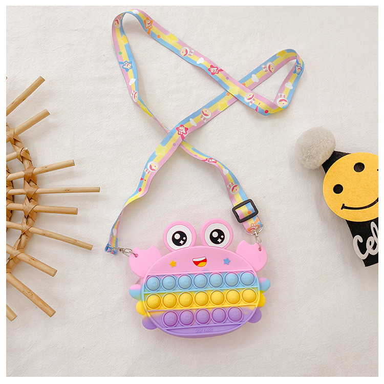 Colorful Silicone Makeup Accessories Lightweight Cute Tote Bag For Kids Pencil Bag Storage Container Bag ShoulderHandbag