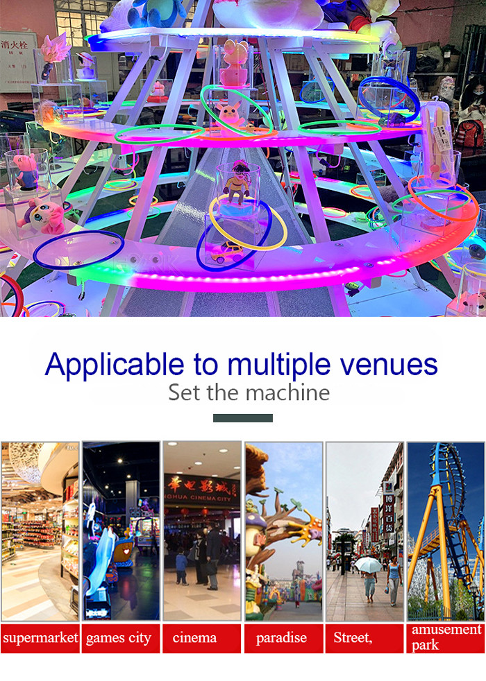 Booth Amusement Carnival Games Ring Toss Gift Machine With Colorful Light