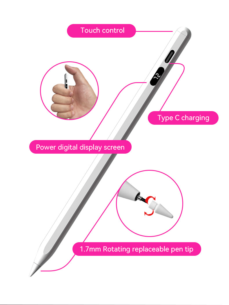 14g Smart Pencil For Ipad Active Drawing Handwriting Touch Digital Stylus Pen